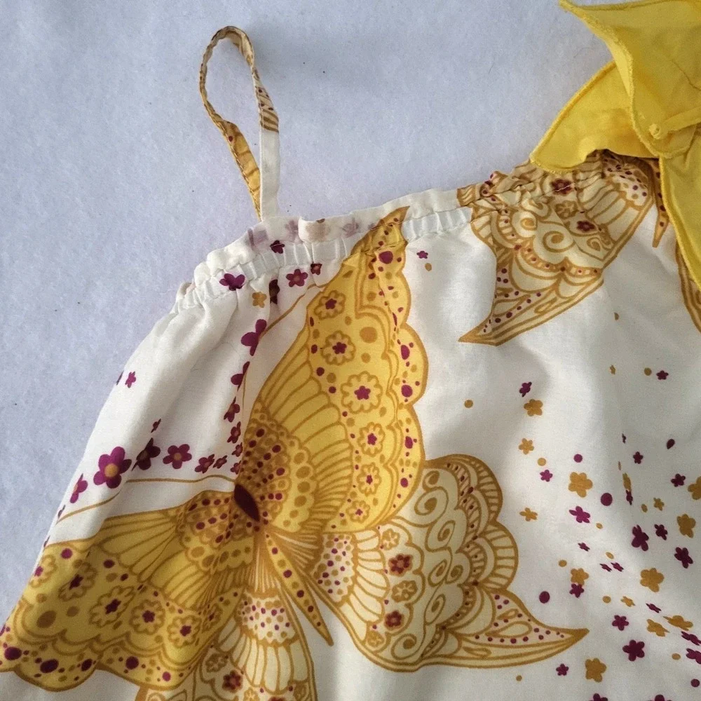 Baby Gap‎ Yellow Butterfly Ruffle Sundress Dress 2T Toddler Girls Lined Summer